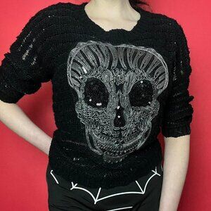 Qed London / Glitzy skull sweater 🖤🩶​​​​​​​